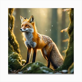 Red Fox In The Forest 46 Canvas Print