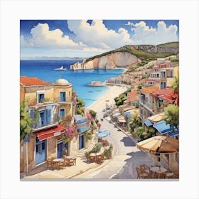 Greece Town 1 Canvas Print