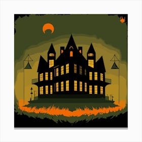 Halloween House Vector Canvas Print