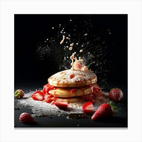 Pancakes And Strawberries Canvas Print