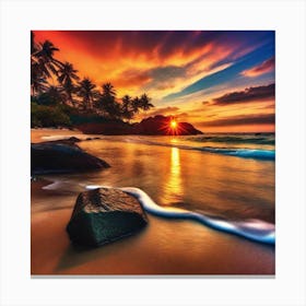 Sunset On The Beach 312 Canvas Print