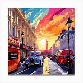 Sunset In London Canvas Print