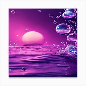 Purple Water With Bubbles Canvas Print