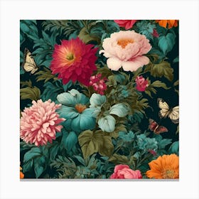 Floral Wallpaper Canvas Print