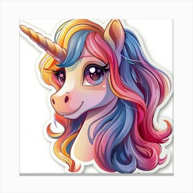 Unicorn Sticker 172 Canvas Print