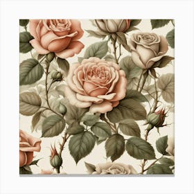 Wallpaper Roses 3 Canvas Print