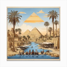 Egypt And The Pyramids Canvas Print
