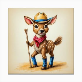 Cowboy Deer 5 Canvas Print