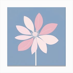 A White And Pink Flower In Minimalist Style Square Composition 209 Canvas Print