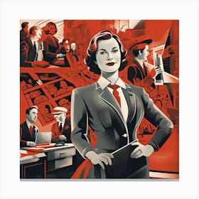 Woman In A Suit Canvas Print