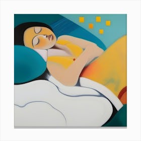 Dreaming Young Woman Sleeping Canvas Print