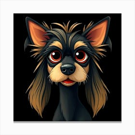 Cartoon Style Yorkshire Terrier Illustration Canvas Print