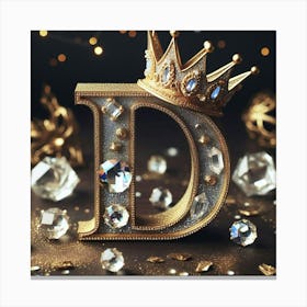 Letter D filled with diamonds Canvas Print