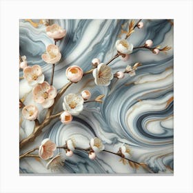 Marble Blossoms Canvas Print