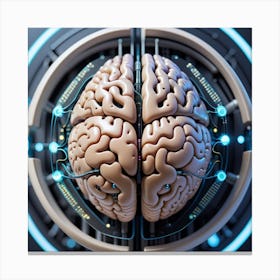 Brain And Artificial Intelligence Concept Canvas Print