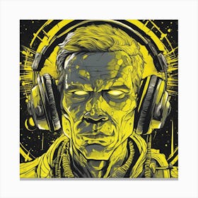 Cosmic Man With Headphones 2 Canvas Print