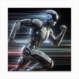 Futuristic Robot Running 6 Canvas Print