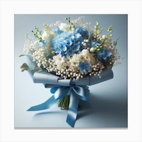 Blue And White Flower Bouquet 2 Canvas Print