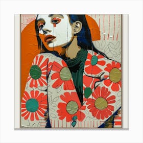 Girl With Flowers Canvas Print