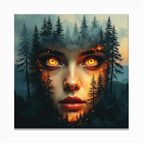 Girl In The Forest Canvas Print