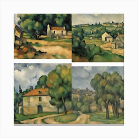 Four Villages By Paul Cezanne Canvas Print