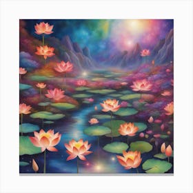 Sacred Lotus Flower 369 Canvas Print