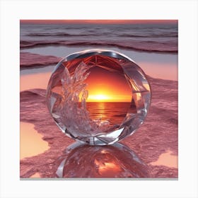 Vivid Colorful Sunset Viewed Through Beautiful Crystal Glass Mirrow, Close Up, Award Winning Photo (1) Canvas Print