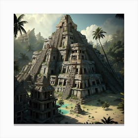Aztec Pyramid Canvas Print