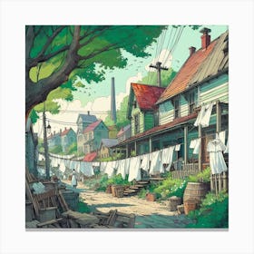 Samurai Village Canvas Print