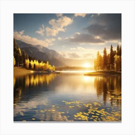 Sunset Over Lake 2 Canvas Print