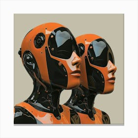 Two Glossy Androids Portrait Canvas Print