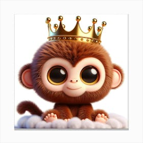 Monkey With Crown Canvas Print