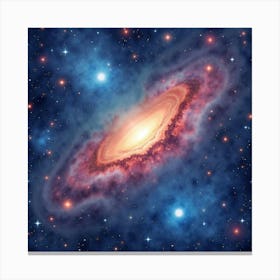 Celestial Watercolor With Vivid Star Fields And Nebulae 1 Canvas Print