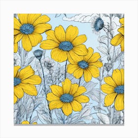 Yellow Daisies 10 Canvas Print