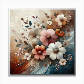 Flowers On Canvas Canvas Print