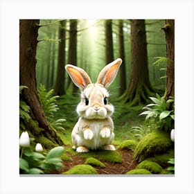 Rabbit In The Forest 4 Canvas Print