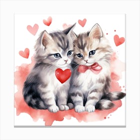 Valentine Kittens Canvas Print