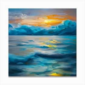 Sunset At Sea Canvas Print