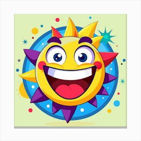 Yellow Emoji Smiley Face With Big Smile 1 Canvas Print