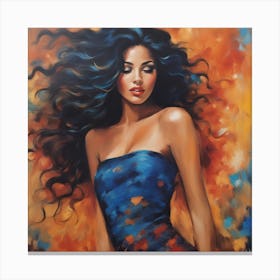 Woman With Long Hair Canvas Print