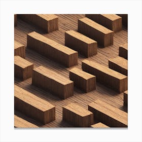 Maze Of Wooden Blocks Canvas Print