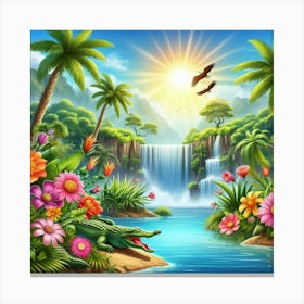 Tropical landscape 3 Canvas Print