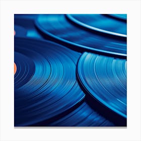 Blue Vinyl Records Canvas Print