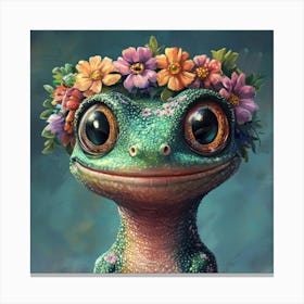 Frog With Flowers Lienzo