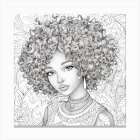Afro Haired Girl 2 Canvas Print