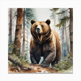 Grizzly Bear In The Forest 18 Canvas Print