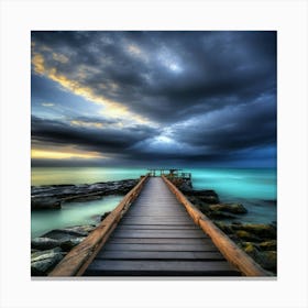 Pier At Sunset Canvas Print