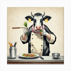 Chef Cow 2 Canvas Print