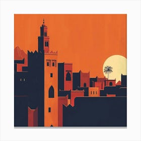 Moroccan City At Sunset Canvas Print