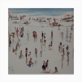 People At The Beach Canvas Print